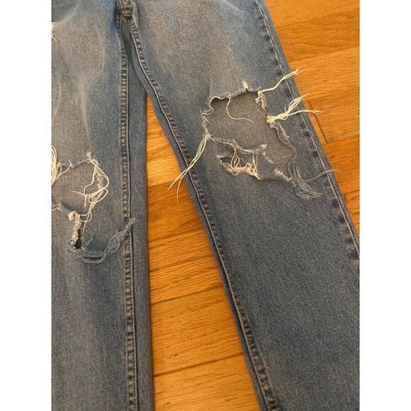 Zara Authentic Denim by TRF women's distressed high rise straight leg jeans sz 8 - Picture 3 of 11